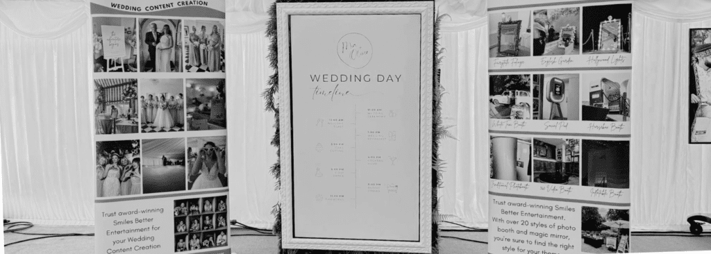 Wedding Welcome Sign Screen by Smiles Better Entertainment